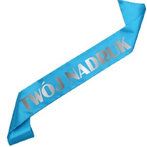 Szarfa turkusowa  z Twoim nadrukiem w kolorze srebrnym
