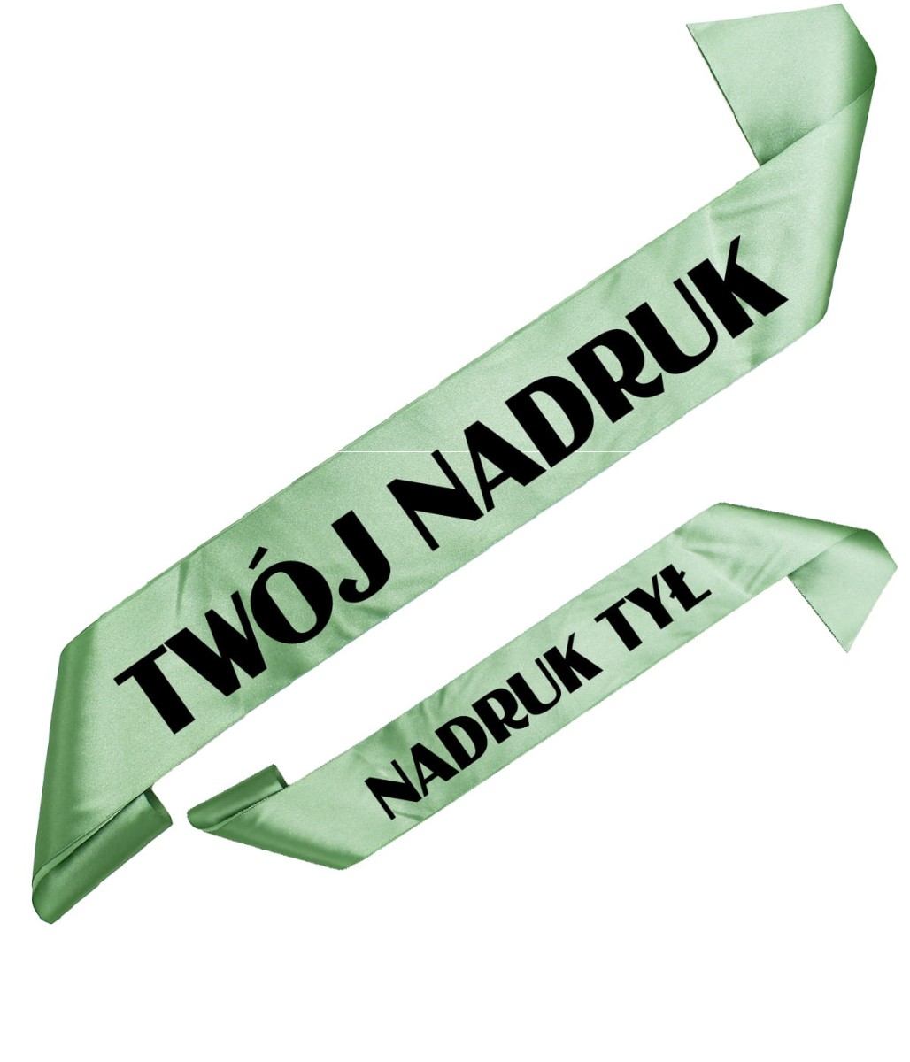 Szarfa szałwiowa z Twoim nadrukiem w kolorze czarnym - przód + tył