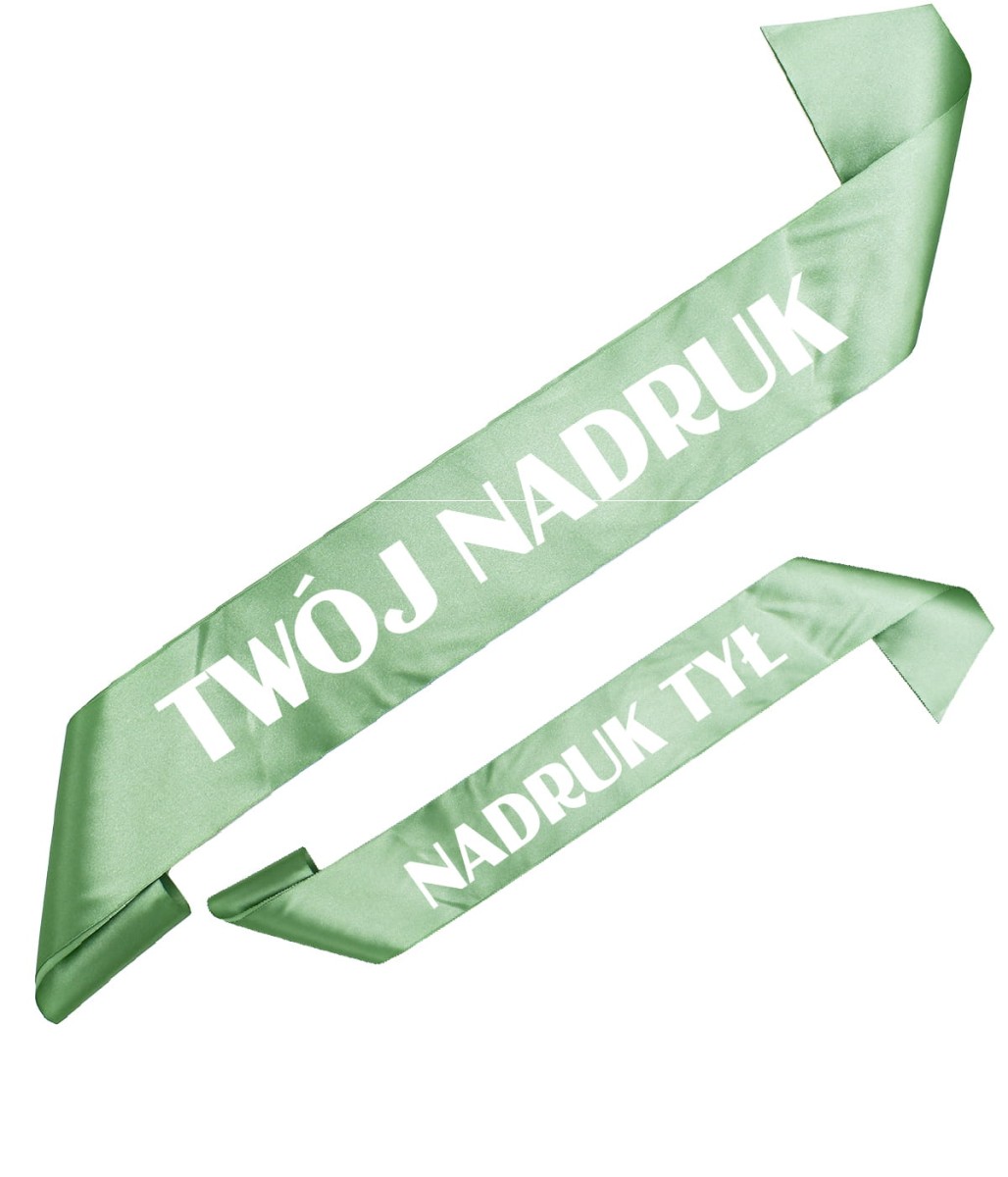 Szarfa szałwiowa z Twoim nadrukiem w kolorze białym - przód + tył