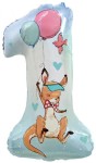 Balon foliowy Cyfra 1 - Kangurek, 77 cm