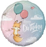 Balon foliowy Lisek (Happy Birthday), 45cm