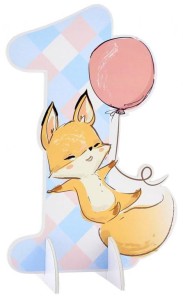 Dekoracja na stół Kolekcja Happy Birthday - Lisek, 29 cm