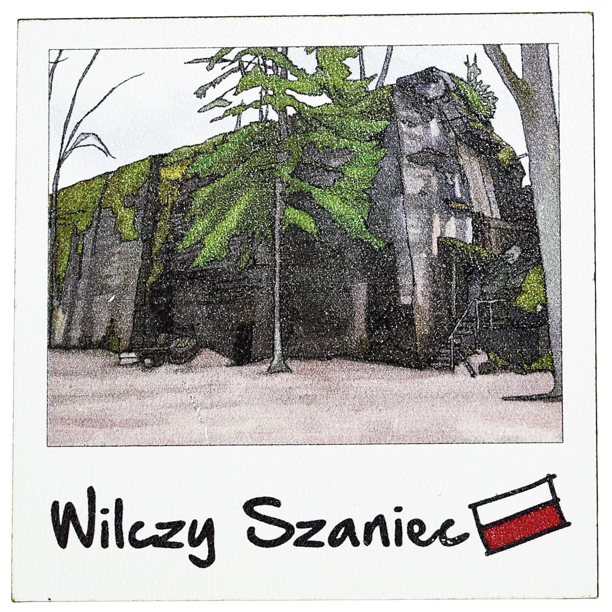 Magnes Wilczy Szaniec - polaroid szary