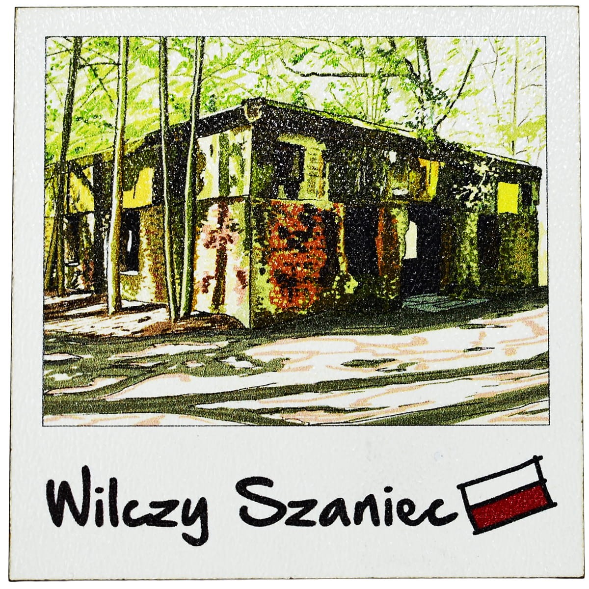 Magnes Wilczy Szaniec - polaroid zielony