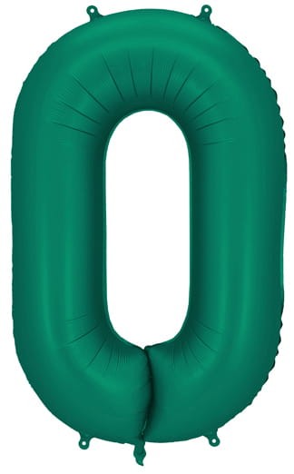 Balon foliowy Cyfra ''0'', 86cm, butelkowa zieleń