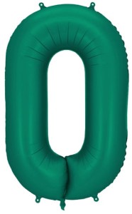 Balon foliowy Cyfra ''0'', 86cm, butelkowa zieleń