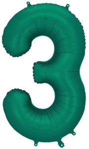 Balon foliowy Cyfra ''3'', 86cm, butelkowa zieleń