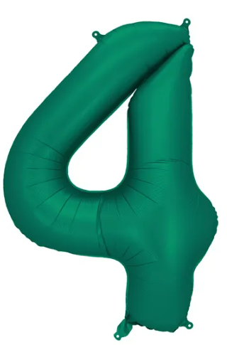 Balon foliowy Cyfra ''4'', 86cm, butelkowa zieleń