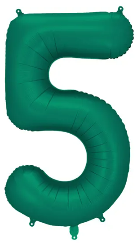 Balon foliowy Cyfra ''5'', 86cm, butelkowa zieleń