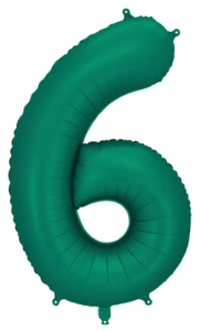 Balon foliowy Cyfra ''6'', 86cm, butelkowa zieleń