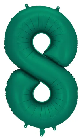 Balon foliowy Cyfra ''8'', 86cm, butelkowa zieleń