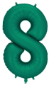 Balon foliowy Cyfra ''8'', 86cm, butelkowa zieleń