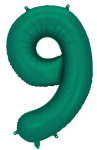 Balon foliowy Cyfra ''9'', 86cm, butelkowa zieleń