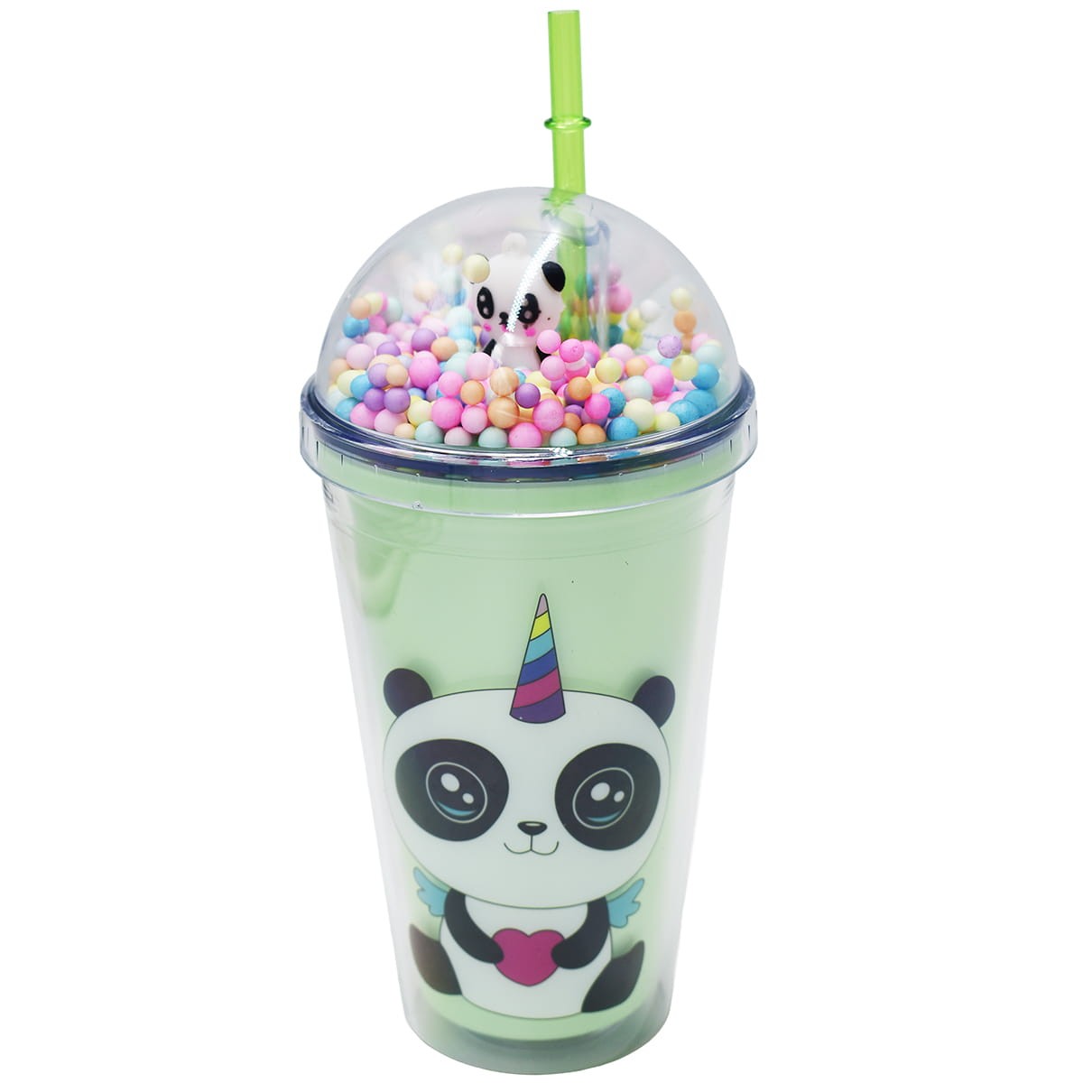 Kubek Shake - zielony Pandicorn z sercem 400ml