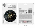 Balon foliowy 30 Birthday, czarny ze złotem , 45cm