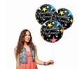 Balon foliowy Wszystkiego Najlepszego, kolorowe gwiazdki, 45cm