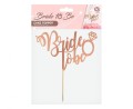 Topper papierowy różowe złoto Bride to be na tort, 22 x 15 cm