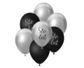 Balony lateksowe Sto Lat, czarno - srebrne , 7szt 30 cm