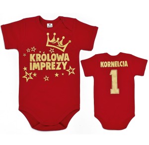 Body dziecięce KRÓLOWA IMPREZY -złote napisy