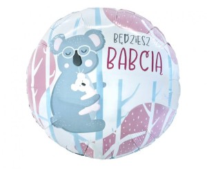 Balon foliowy 45cm - Będziesz babcią, pakowany