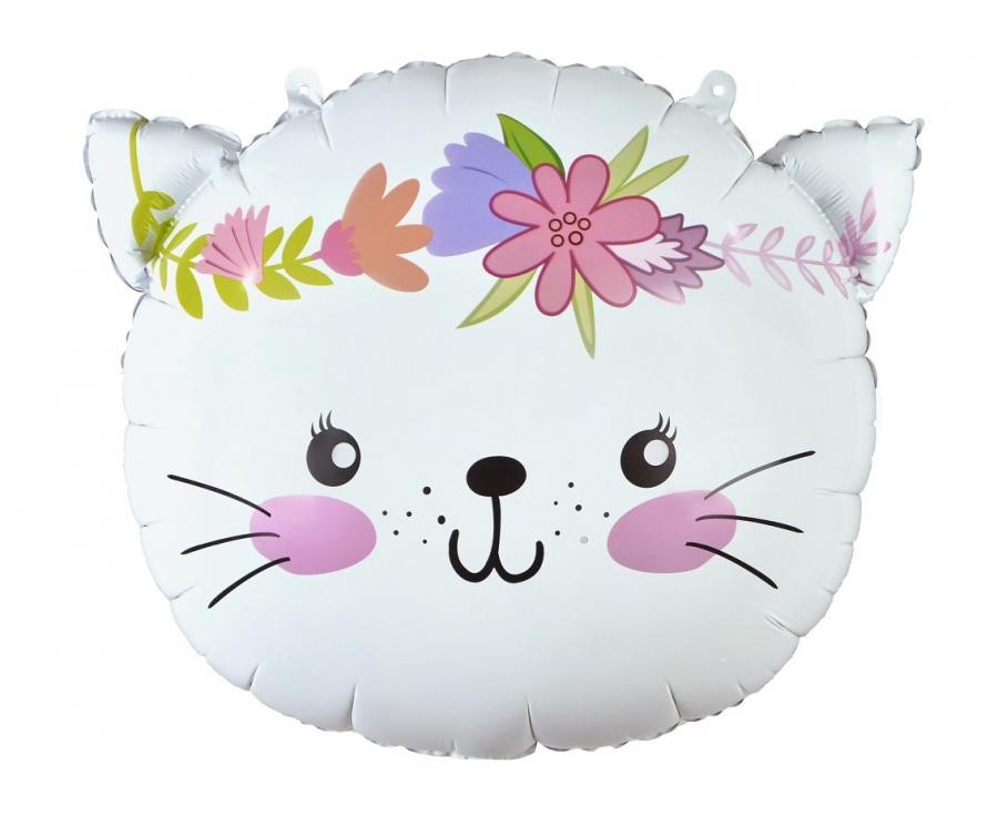 Balon foliowy Kotek głowa, 44 x 35cm