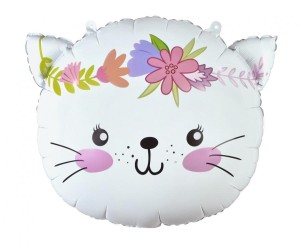 Balon foliowy Kotek głowa, 44 x 35cm 