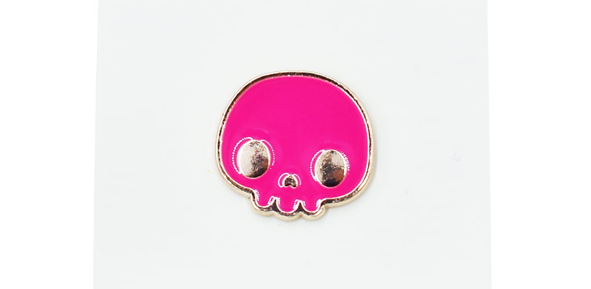 Neonowa różowa czaszka - Zabawna Przypinka Pin