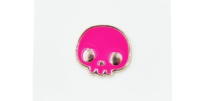 Neonowa różowa czaszka - Zabawna Przypinka Pin