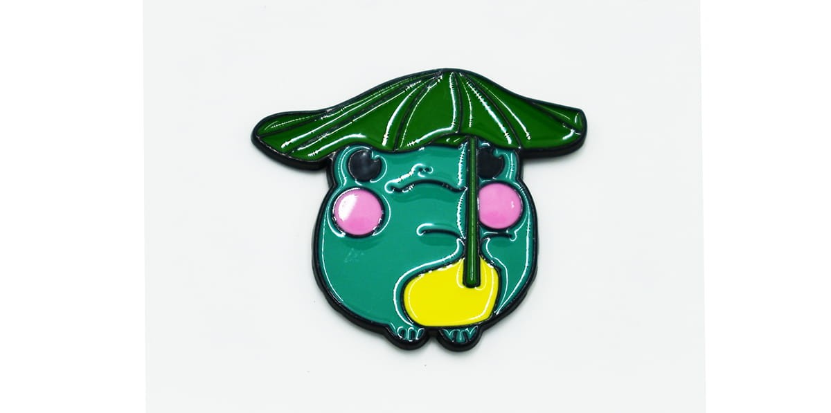 Żabka pod liściem - Zabawna Przypinka Pin