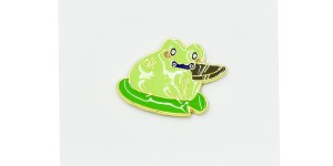 Uzbrojona żabka - Zabawna Przypinka Pin