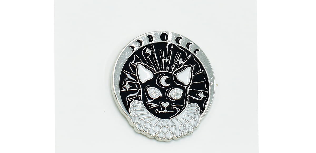 Kot Fazy Księżyca - Zabawna Przypinka Pin