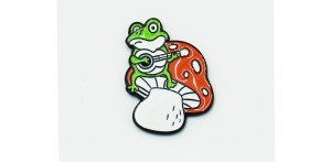 Żabka z gitarą i Muchomor - Zabawna Przypinka Pin