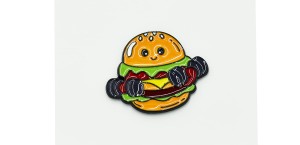 Hamburger z hantlami - Zabawna Przypinka Pin