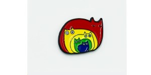 Tęczowe kotki - Zabawna Przypinka Pin
