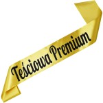 Teściowa Premium - złota szarfa z czarnym nadrukiem 