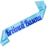 Królowa basenu - błękitna szarfa z niebieskim nadrukiem