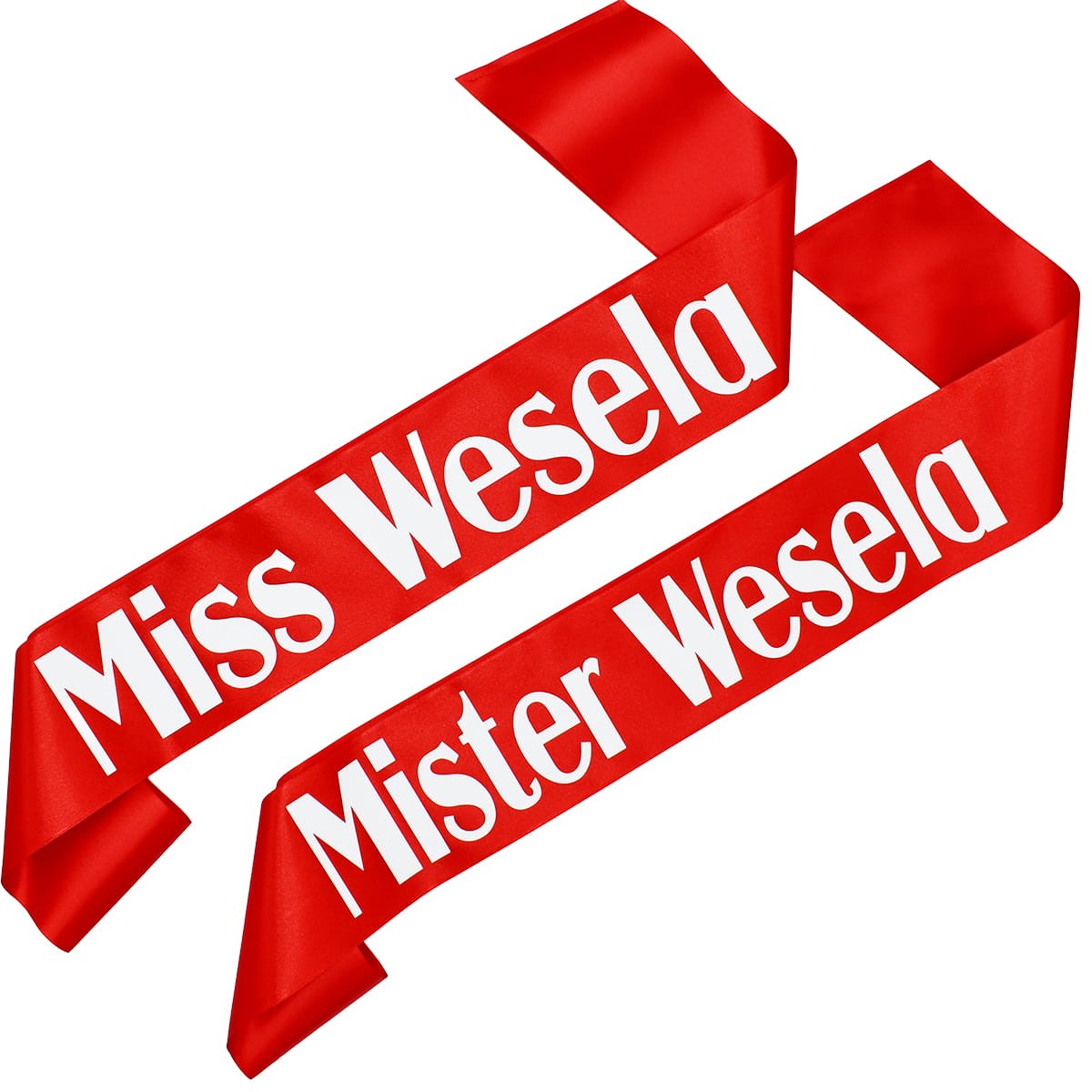 Komplet szarf Miss i Mister Wesela - czerwone