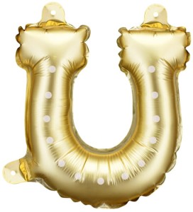 Balony foliowe do girland Podkowy, 18x19 cm, złoty