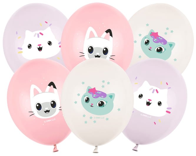 Balony 30 cm, Koci Domek Gabi, mix
