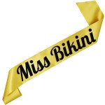 Miss Bikini - złota szarfa z czarnym nadrukiem