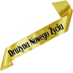 Drużyna Nowego Życia - złota szarfa z czarnym nadrukiem