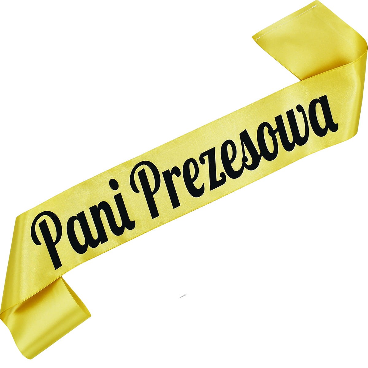Pani Prezesowa - złota szarfa z czarnym nadrukiem