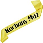Kochany Mąż - złota szarfa z czarnym nadrukiem