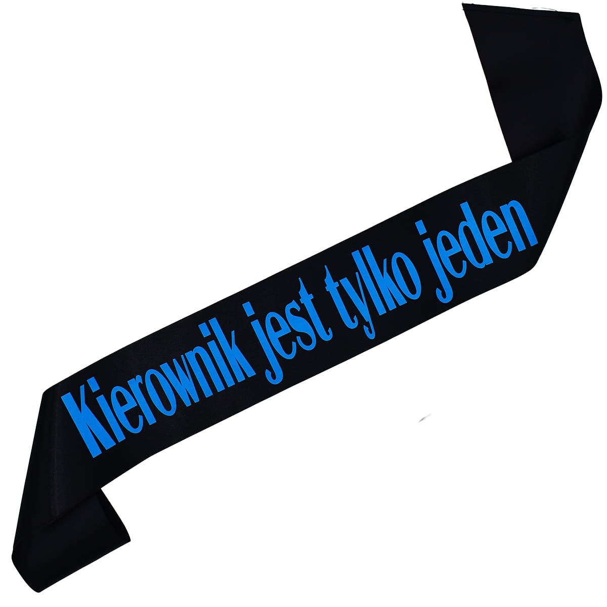 Kierownik jest tylko jeden - czarna szarfa z niebieskim nadrukiem