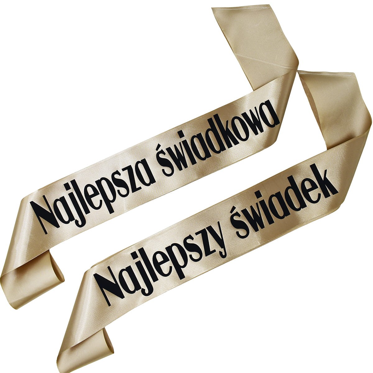 Zestaw szarf Najlepszy Świadek i Najlepsza Świadkowa - stare złoto