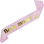 Będę Mamą :) - jasnoróżowa szarfa ze złotym nadrukiem