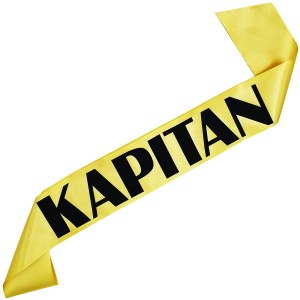 Kapitan - złota szarfa z czarnym nadrukiem