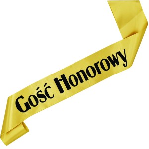 Gość Honorowy - złota szarfa z czarnym nadrukiem