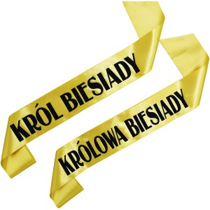 Zestaw złotych szarf Król i Królowa Biesiady