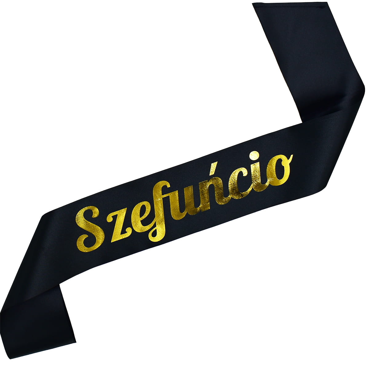 Czarna szarfa ze złotym nadrukiem - Szefuńcio